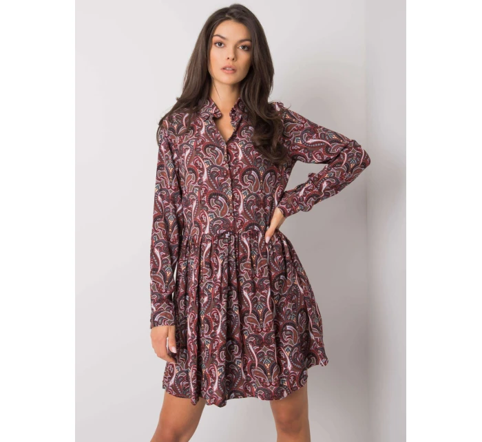 Šaty D73771M30227 tmavě hnědé