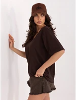 T shirt RV BZ model 22097887 ciemny brązowy - FPrice