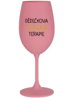 DĚDEČKOVA TEKUTÁ TERAPIE - růžová sklenice na víno 350 ml DĚDEČKOVA TEKUTÁ TERAPIE - růžová sklenice na víno 350 ml