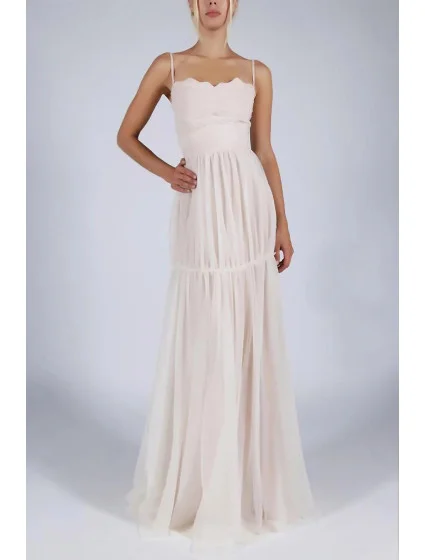 Dámské šaty na ramínka s sukní dlouhé bílé Bílá / XL & model 15043063 - SOKY&SOKA Dámské šaty na ramínka s sukní dlouhé bílé Bílá / XL & model 15043063 - SOKY&SOKA