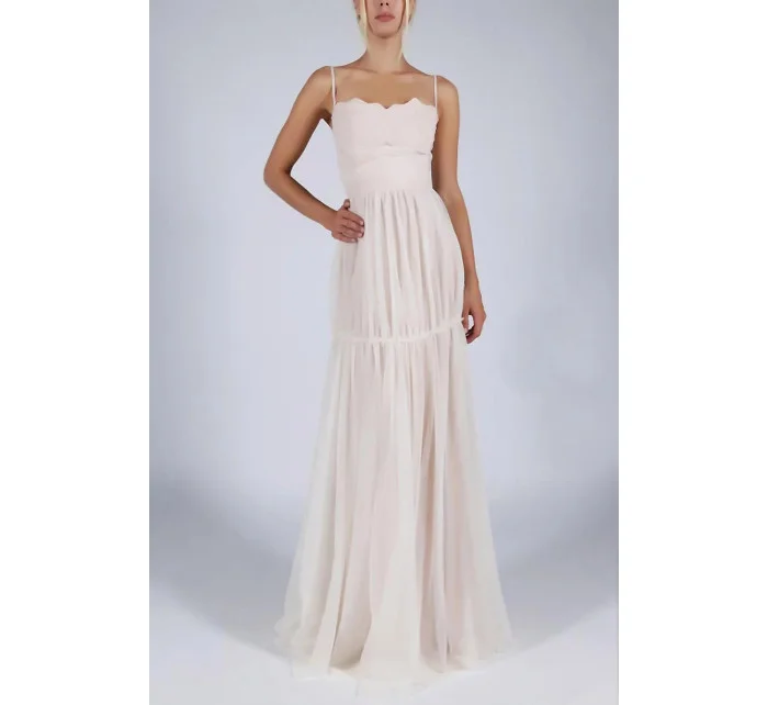 Dámské šaty na ramínka s sukní dlouhé bílé Bílá / XL & model 15043063 - SOKY&SOKA Dámské šaty na ramínka s sukní dlouhé bílé Bílá / XL & model 15043063 - SOKY&SOKA