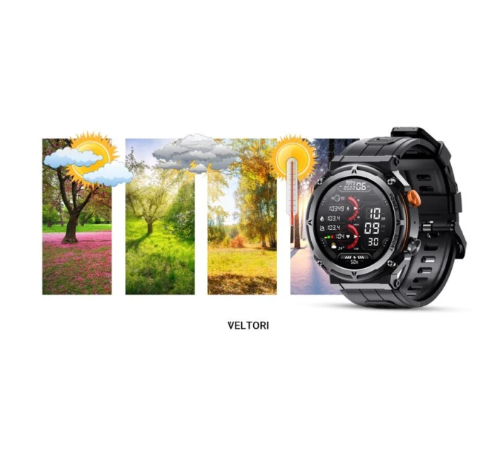 VELTORI VT130-1 Smartwatch Černý silikonový řemínek