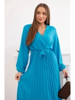 Šaty se  lemem tyrkys model 21908511 - K-Fashion