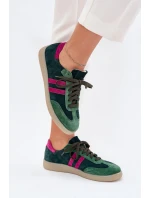 model 21703126 Semišové Nízké Dámské Tenisky Tmavě Zelené - Zazoo model 21703126 Semišové Nízké Dámské Tenisky Tmavě Zelené - Zazoo