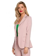 model 18004498 Sako s dvojitými kapsami s klopou krepová růžová - Makover