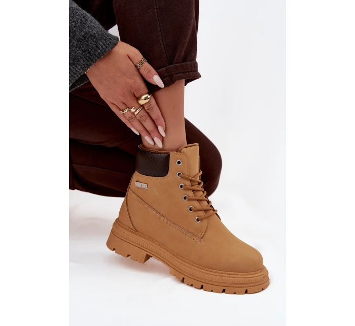 Dámské zateplené trapery na zip Selinda – camel