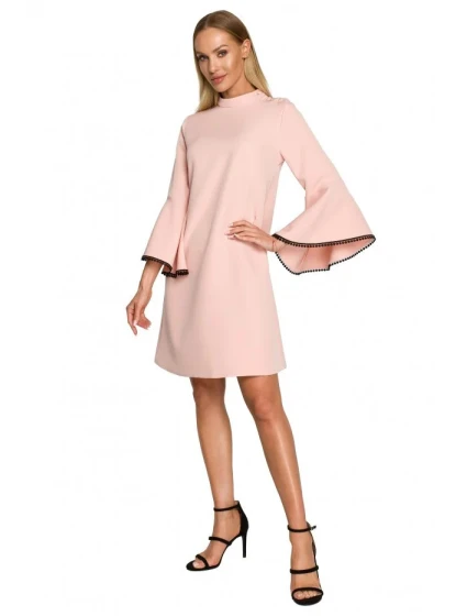 Dámské šaty model 21217802 Pudr růžová - Moe Dámské šaty model 21217802 Pudr růžová - Moe