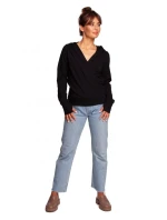 Zavinovací svetr s kapucí model 21787047 černý - BeWear