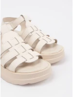 Pohodlné  sandály hnědé dámské platforma