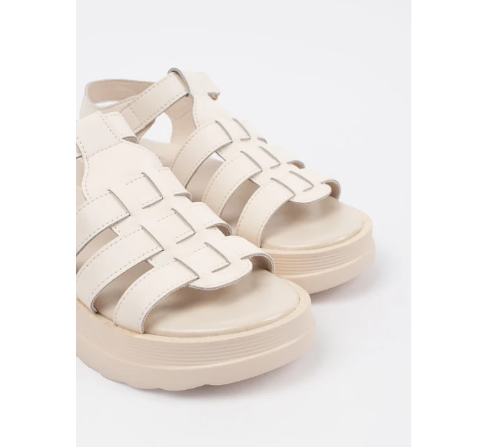 Pohodlné  sandály hnědé dámské platforma