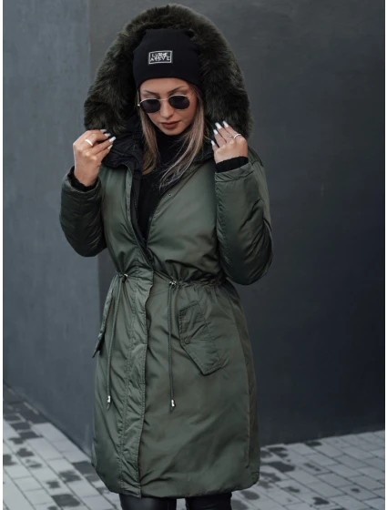 Dámská zimní bunda TRENDNEL s oboustrannou kapucí zelená FashionStreet TY4589