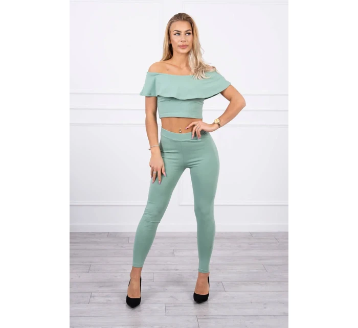 Sada s volánkem tmavá máta