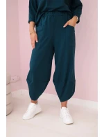 Bavlněná mikina kalhoty set námořní