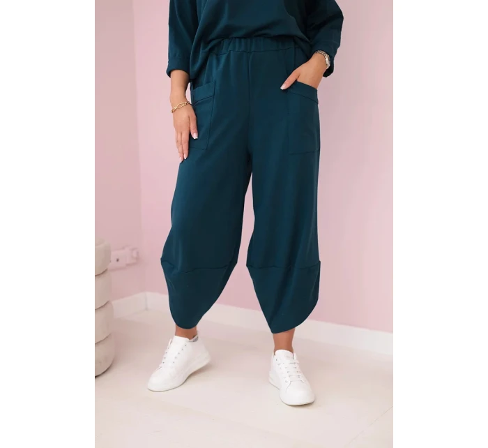 Bavlněná mikina kalhoty set námořní