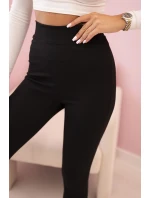 Dámské bavlněné kalhoty s model 21822161 a gumou v pase grafitové - K-Fashion