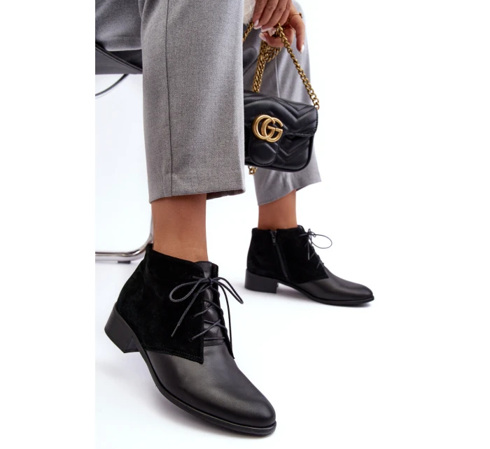 Dámské Šněrovací Botky Černé model 21637609 - Boto