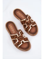 Kožené Ploché Klapky S  Hnědé model 21684124 - Zazoo