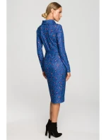 M706 Šaty s rukávy, límcem a potiskem - model 1