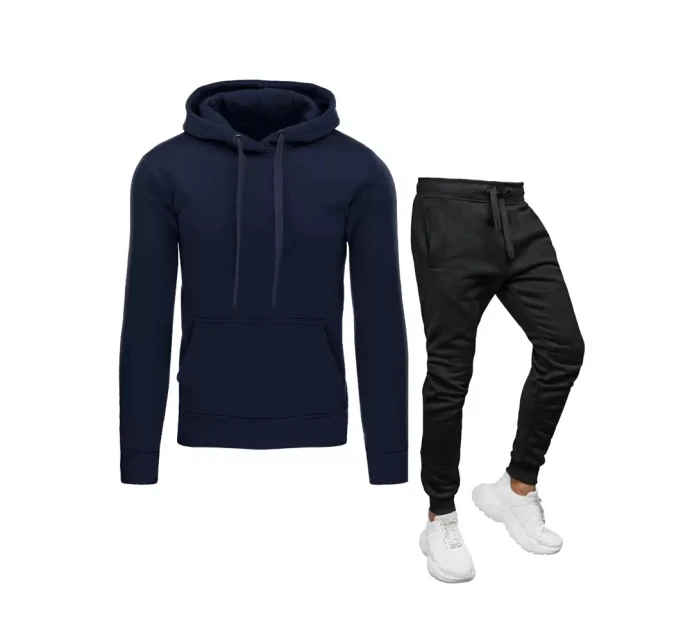 Pánské tmavě modré a černé tepláky Dstreet AX0631z Pánské tmavě modré a černé tepláky Dstreet AX0631z