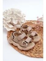 Dětské Sandály S Návleky Na Suchý Zip Bežové Orretta Dětské Sandály S Návleky Na Suchý Zip Bežové Orretta