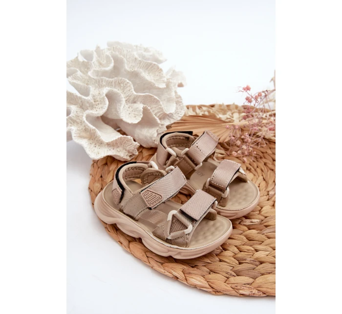 Dětské Sandály S Návleky Na Suchý Zip Bežové Orretta Dětské Sandály S Návleky Na Suchý Zip Bežové Orretta
