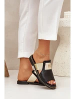 Elegantní Pantofle Z Přírodní Kůže Na Plochém Podpatku model 21684075 Černé - Zazoo Elegantní Pantofle Z Přírodní Kůže Na Plochém Podpatku model 21684075 Černé - Zazoo