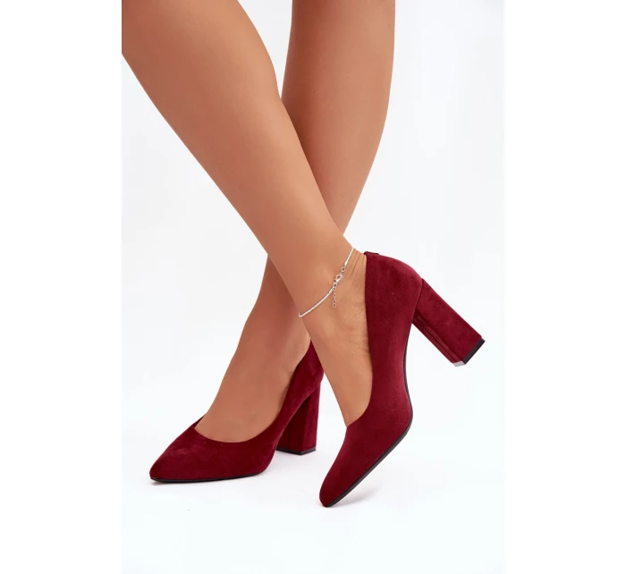 Semišové lodičky na podpatku Sergio Leone PB216 Brodované