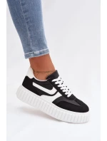 Dámské tenisky na platformě z eko semiše Černé Cadrina Dámské tenisky na platformě z eko semiše Černé Cadrina