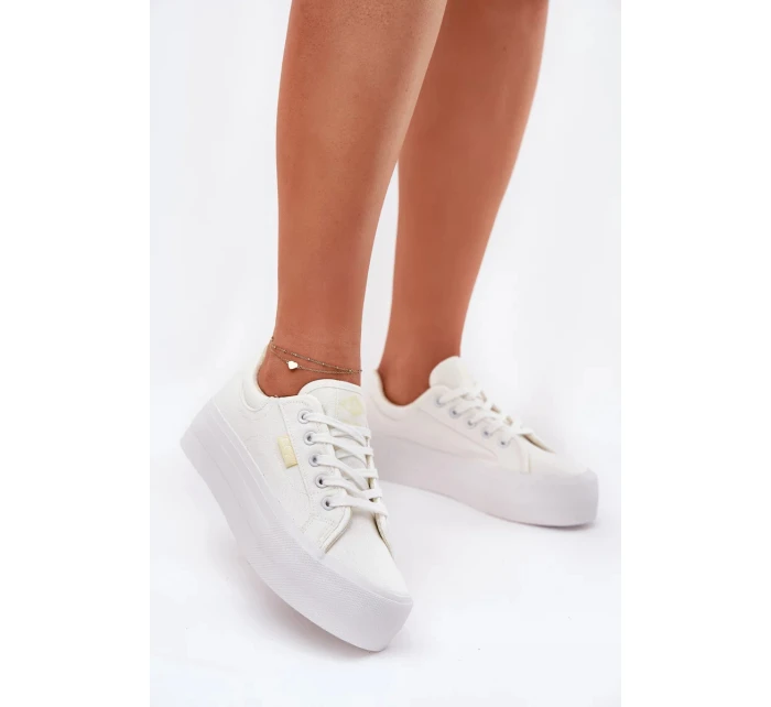 Dámské trampky na platformě Lee Cooper – bílé