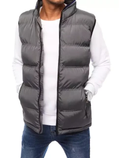 FashionStreet šedá pánská prošívaná vesta TX4087