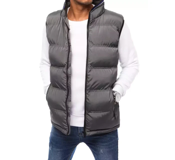 FashionStreet šedá pánská prošívaná vesta TX4087