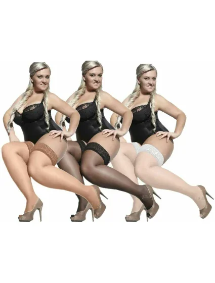 Dámské samodržící punčochy Adrian Bella Size++ 15 den