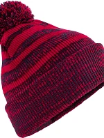 Beechfield B 476 Pletená čepice s bambulí "Team Stripe" 53.0476 red/navy