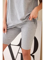 Dámský bavlněný komplet s krátkým rukávem a šortkami žlutý