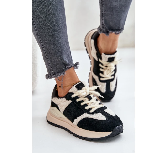 Zateplené dámské kožené sneakersy Big Star OO274A318 HI-POLY SYSTEM černé Zateplené dámské kožené sneakersy Big Star OO274A318 HI-POLY SYSTEM černé