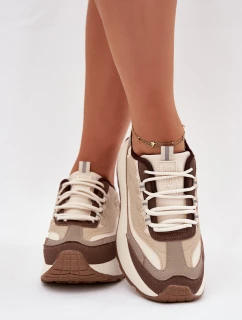 Dámské sneakers na platformě Big Star SS274002 HI-POLY SYSTEM Béžové