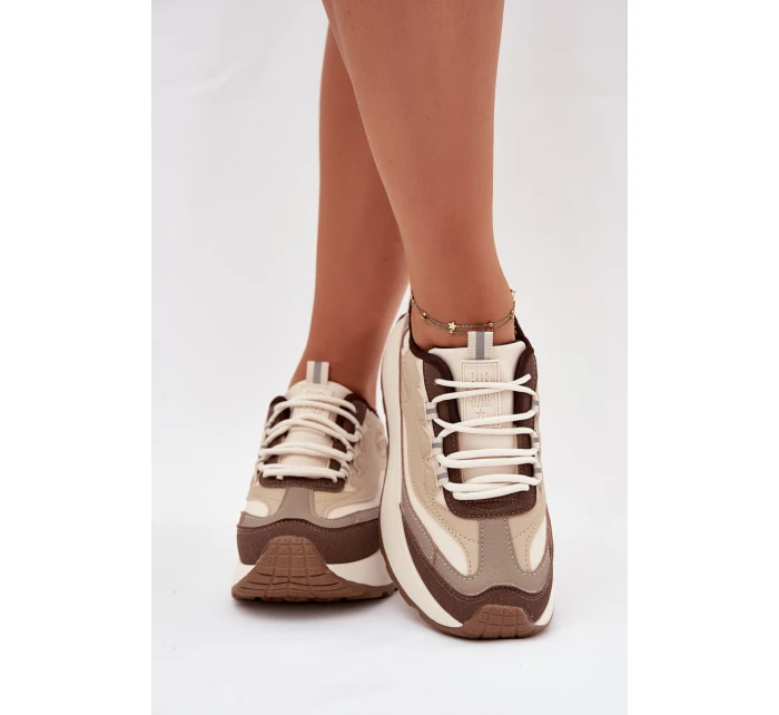 Dámské sneakers na platformě Big Star SS274002 HI-POLY SYSTEM Béžové Dámské sneakers na platformě Big Star SS274002 HI-POLY SYSTEM Béžové
