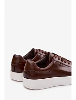 Pánské tenisky z eko kůže tmavě hnědé model 22095328 - EVENTO Pánské tenisky z eko kůže tmavě hnědé model 22095328 - EVENTO