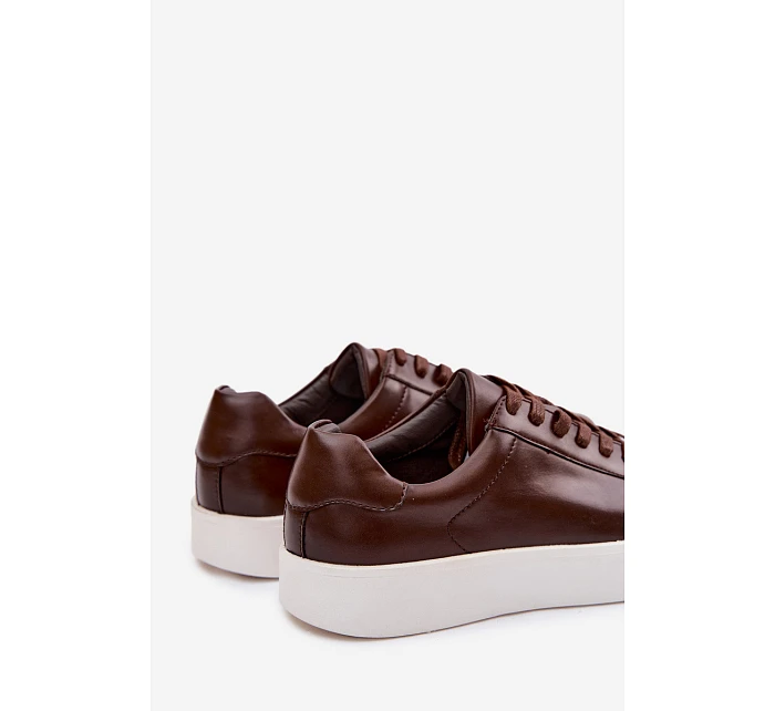 Pánské tenisky z eko kůže tmavě hnědé model 22095328 - EVENTO Pánské tenisky z eko kůže tmavě hnědé model 22095328 - EVENTO