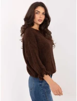 Sweter MI SW model 21365532 ciemny brązowy - FPrice Sweter MI SW model 21365532 ciemny brązowy - FPrice