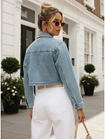 Krátká dámská džínová košile s dlouhým rukávem FashionStreet TY5692 Krátká dámská džínová košile s dlouhým rukávem FashionStreet TY5692