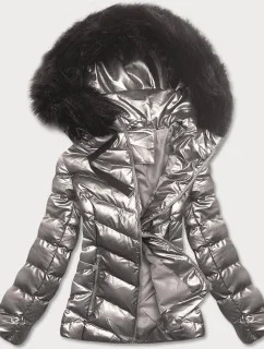 BŁYSZCZĄCA DAMSKA KURTKA ZIMOWA Z KAPTUREM model 21243713 - J.STYLE