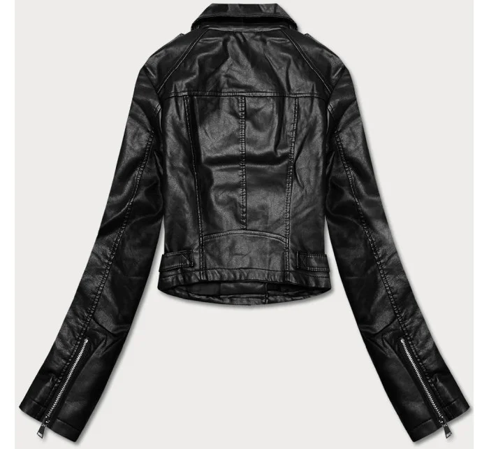 Krátká černá bunda s límcem (11Z8039)