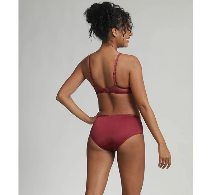 Dámské krajkové kalhotky PLAYTEX FLOWER ELEGANCE RCS MIDI BRIEF - PLAYTEX - tmavě červená