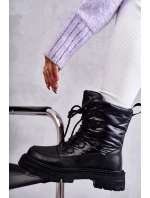 Dámské šněrovací boty do sněhu model 21596648 Černe - Goe