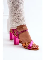 Ekologické kožené sandály na vysokém podpatku fuchsie Abilica Ekologické kožené sandály na vysokém podpatku fuchsie Abilica