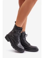 Kožené botky worker s teplou podšívkou na zip černé Elosie Kožené botky worker s teplou podšívkou na zip černé Elosie
