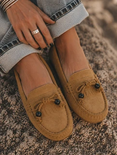 Dámské Mokasíny Ploché S Mašlí A  Camel model 22215897 - Boto