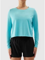 Dámské sportovní rychleschnoucí tričko s dlouhými rukávy loose 4F - modré