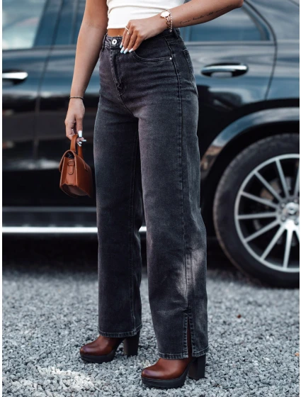 JEANDII dámské džínové pytlovité kalhoty s odřením černé FashionStreet UY2209